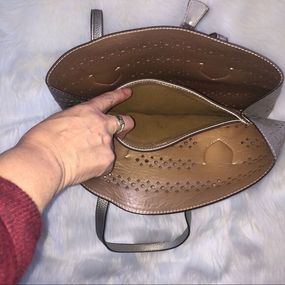 NWT Kate Landry Gold Laser Cut Tote - Picture 4 of 7